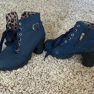 SOLD Stylish Navy Ankle Boots